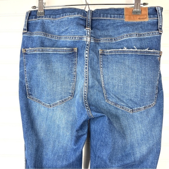 Madewell 10” High Rise Skinny Jeans Size 30 Button Fly Raw Hem Medium Wash Blue - Picture 6 of 14